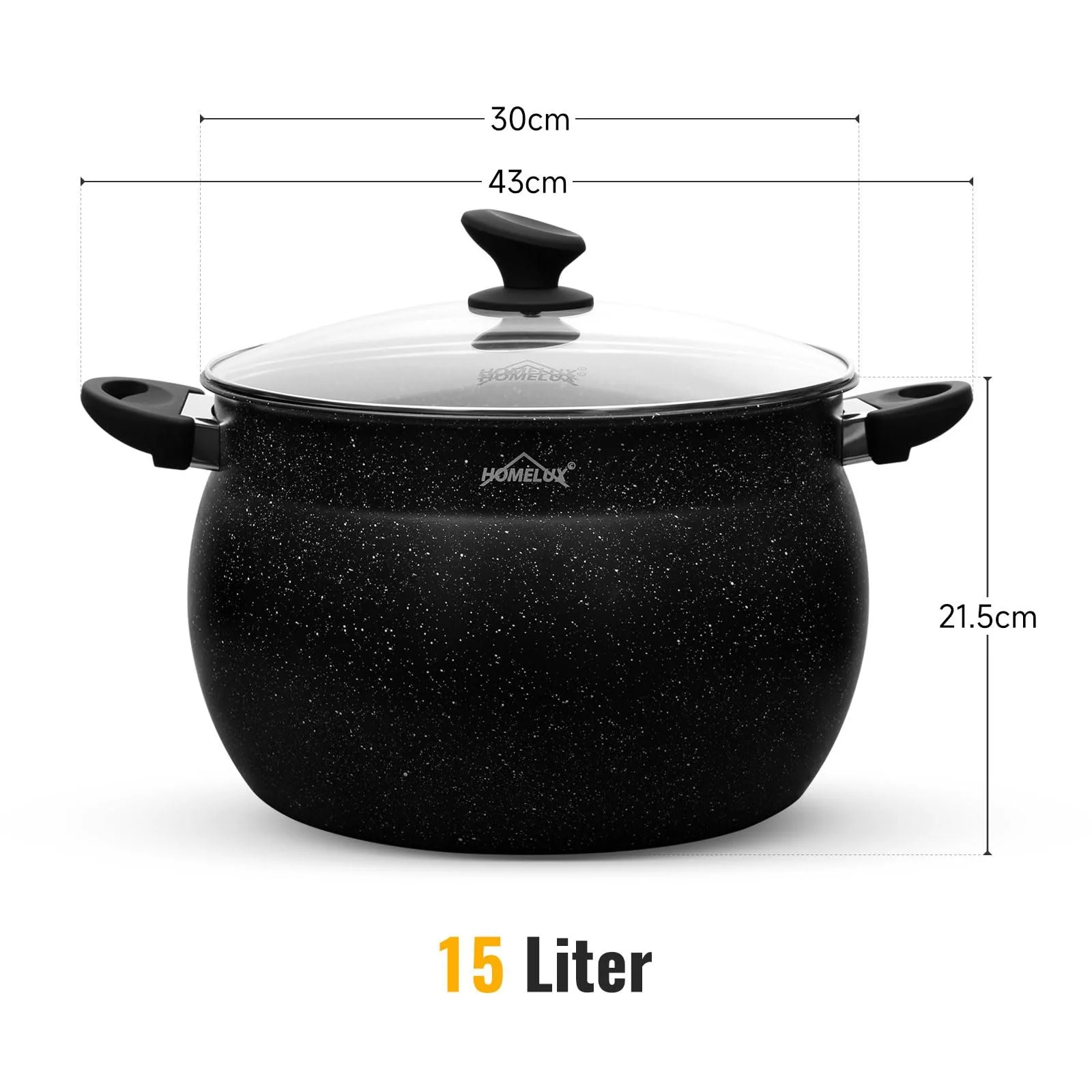 Каструля Homelux H-C30, 30 см, 15 л, з кришкою, фото №7