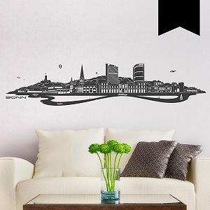 Наклейка на стіну Wandkings Bonn Skyline 100 x 21 см Black - Фото 1
