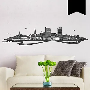 Наклейка на стіну Wandkings Bonn Skyline 100 x 21 см Black - Фото 1