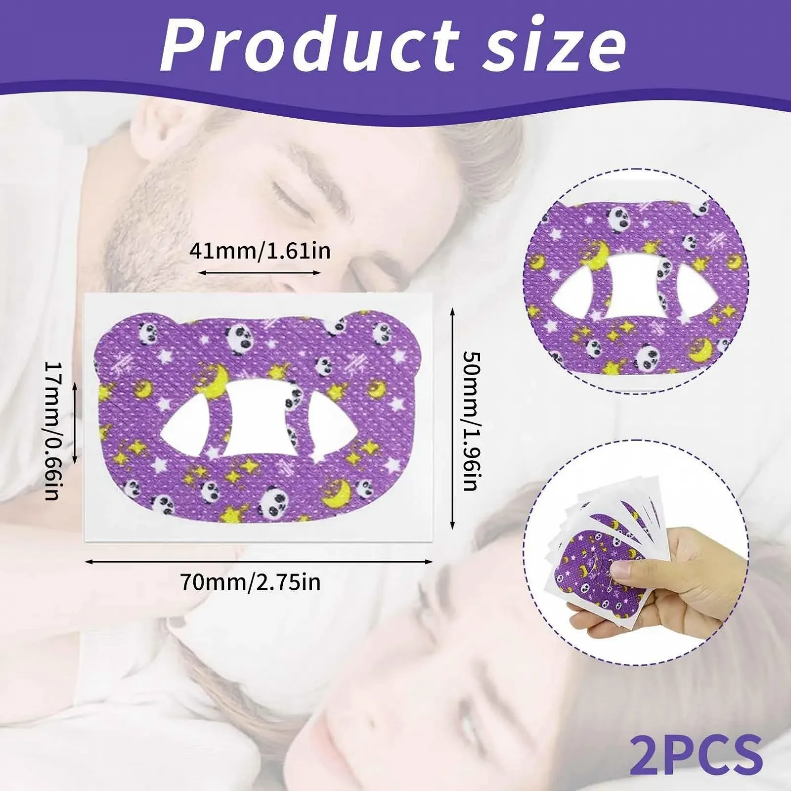 Смужки для рота для сну, 60 шт., пластир від хропіння, фото №2