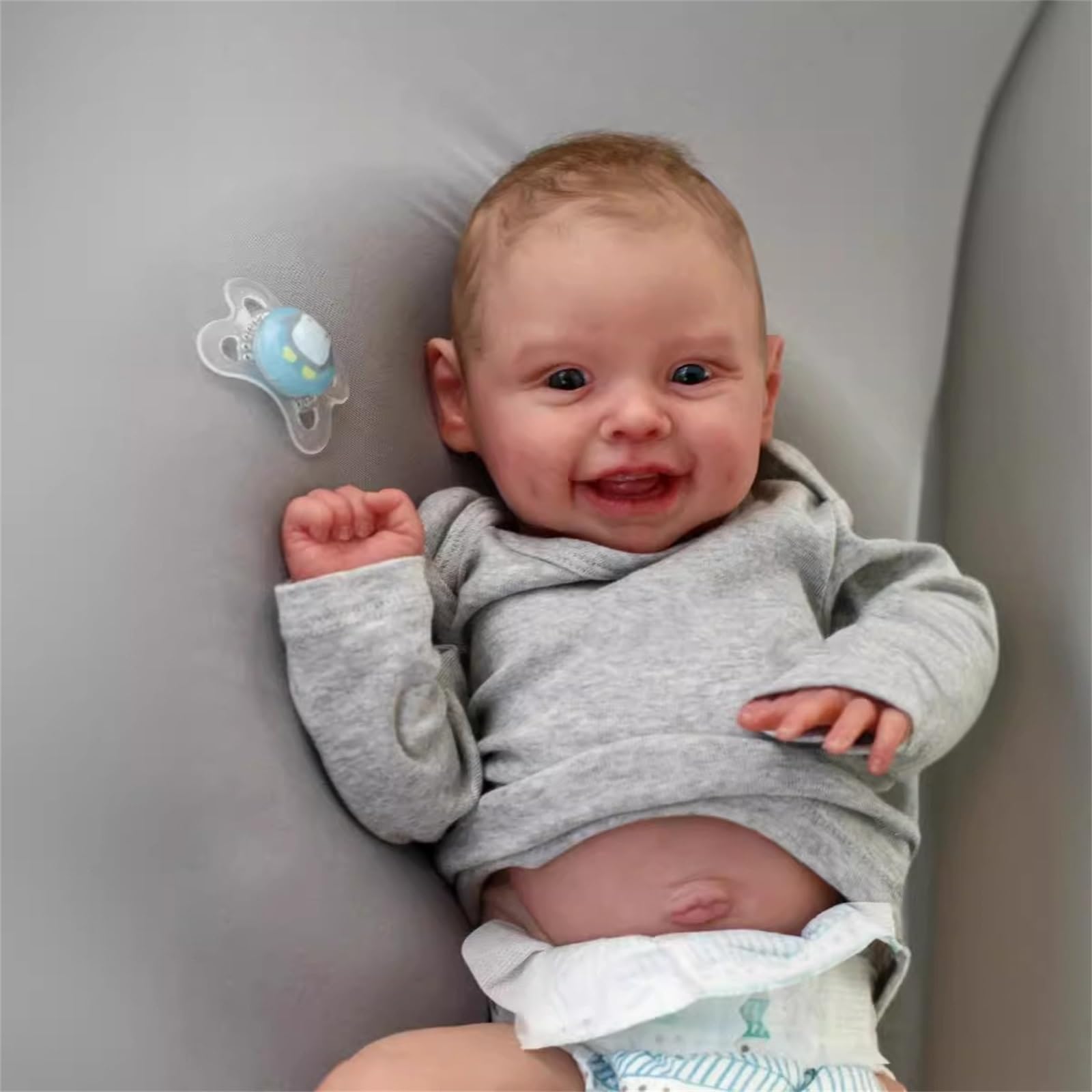 Кукла ZTZHYZR Reborn 20 дюймов / 50 см Полный силикон Мальчик Фотореалистичная с пустышкой и бутылочкой Для детей от 3 лет, фото №5