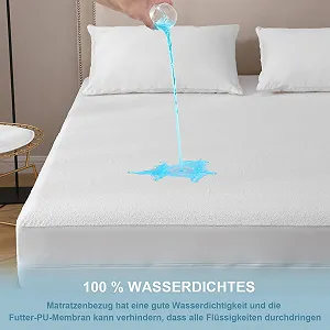 Чохол на матрац Bedecor Waterproof 90 x 200 см з блискавкою Бавовняний дихаючий гіпоалергенний пилонепроникний для матраца висотою 16 см synthetic.ua - Фото 1