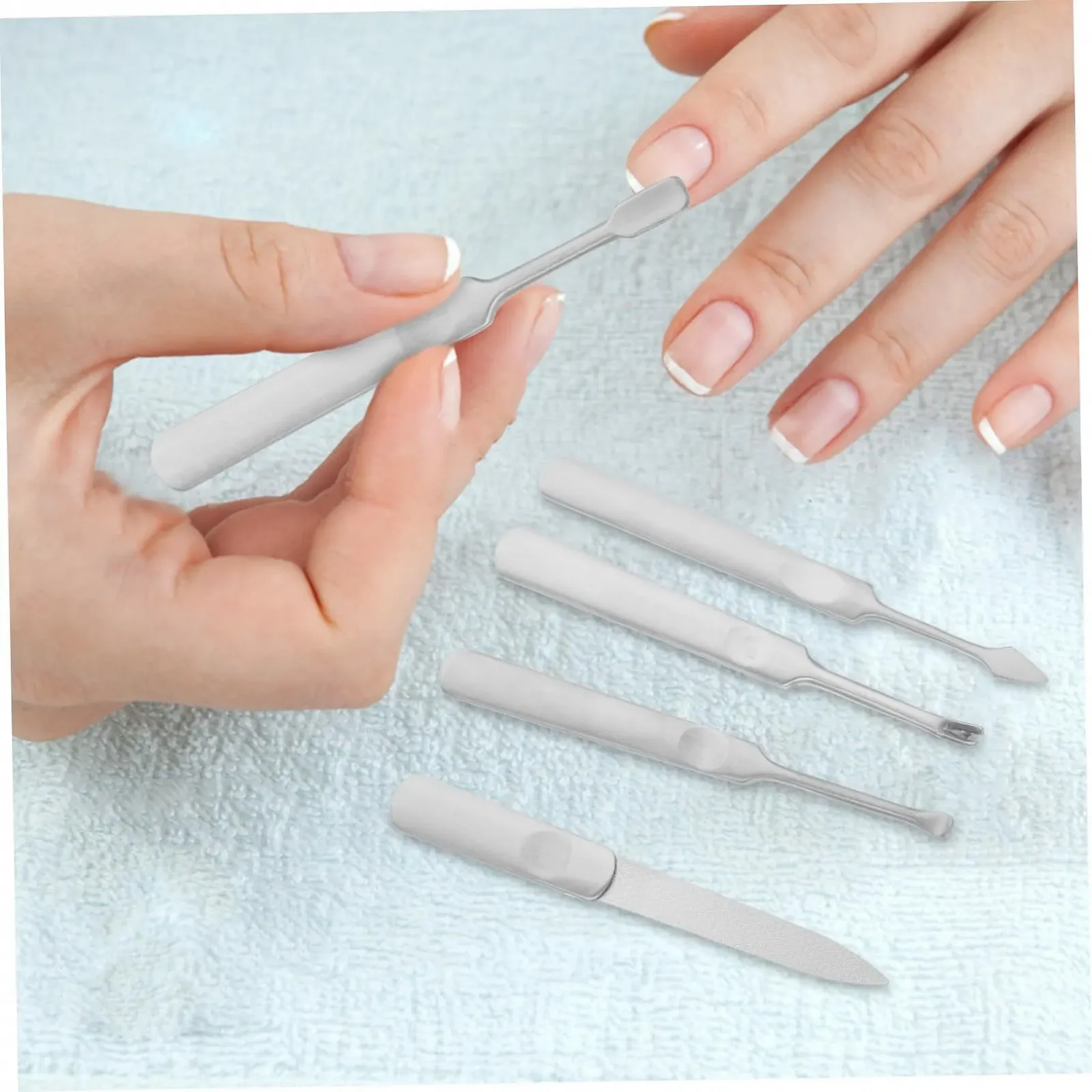 Набор инструментов для ухода за ногтями Healvian, 5 предметов, для использования дома и в путешествиях, фото №3