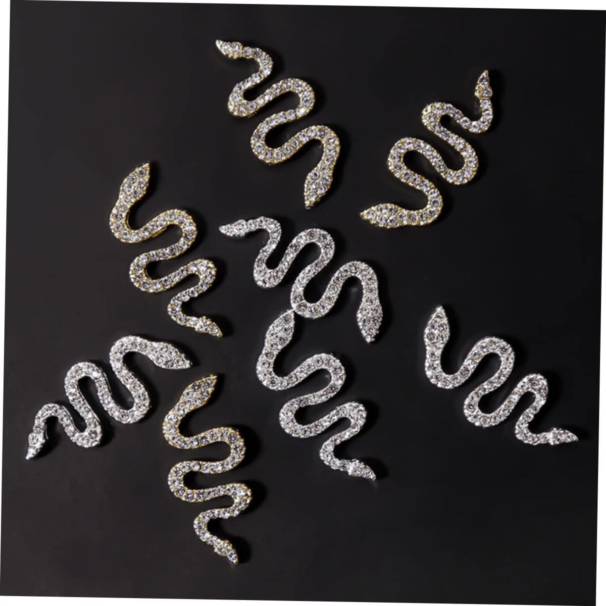 Украшение для ногтей Змея, 8 шт., сплав, украшение для ногтей змея, крест, подвески для ногтей, хрустальные украшения для ногтей, набор для ногтей, изделия для ногтей, DIY украшение для ногтей, фото №2