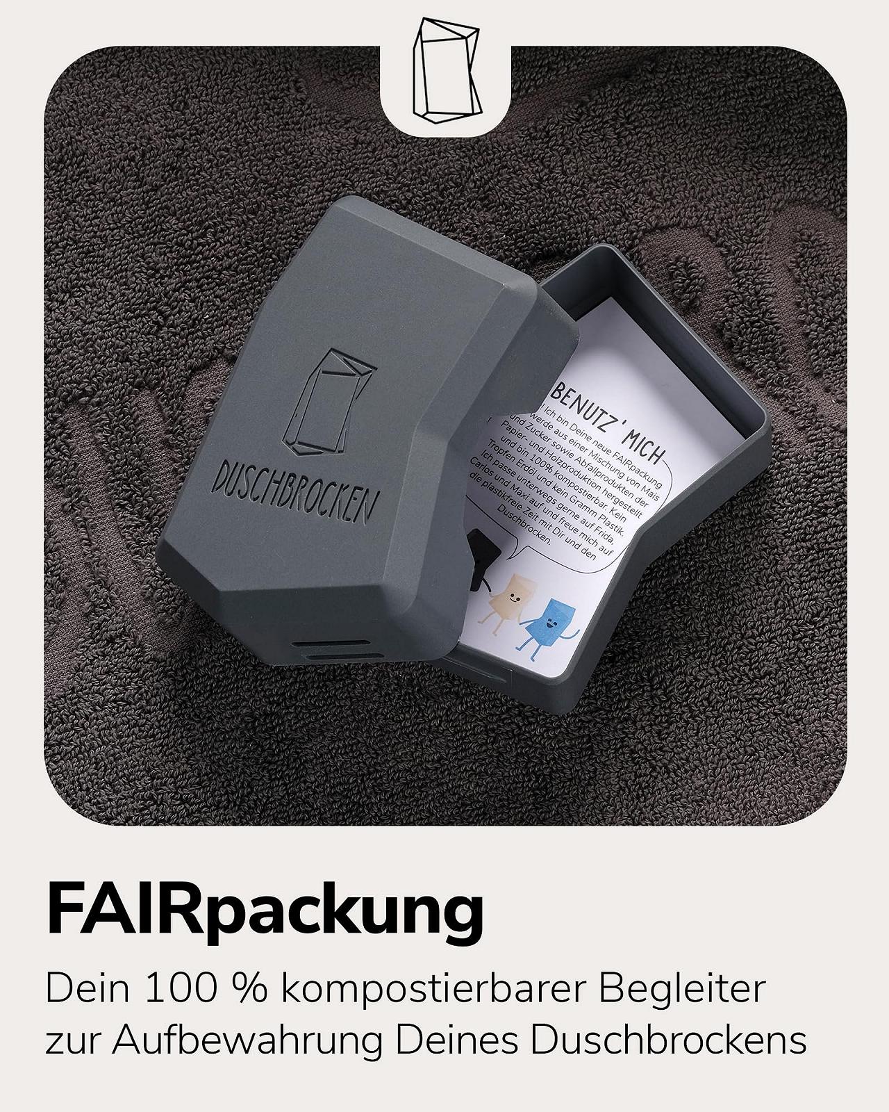 Твердый гель для душа и шампунь 2-в-1 Duschbrocken Toni Zitroni лимонный веганский стартовый набор, фото №4