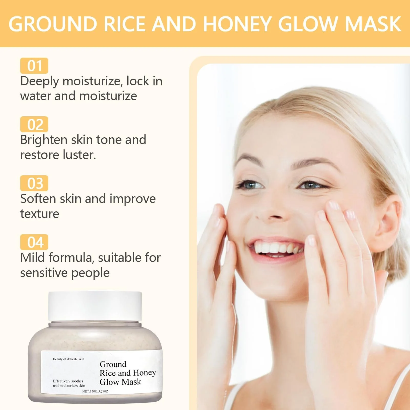 Маска для обличчя Рисова Краса, Рисова та Медова для Всіх Типів Шкіри, 150 г, фото №6 Маска для обличчя Рисова Краса, Рисова та Медова для Всіх Типів Шкіри, 150 г, фото №6