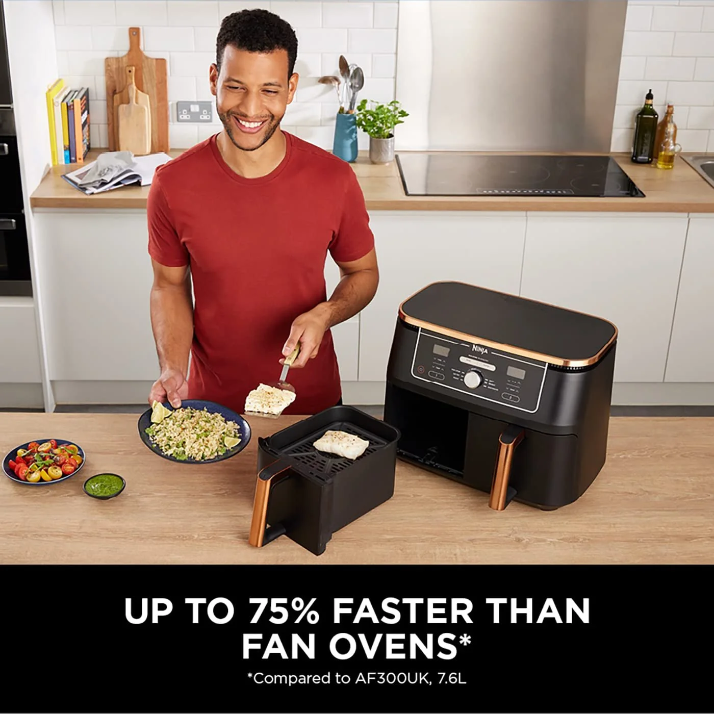 Мультипіч Ninja Foodi MAX Dual Zone Air Fryer 9.5 л 6-в-1 Щипці, фото №5 Мультипіч Ninja Foodi MAX Dual Zone Air Fryer 9.5 л 6-в-1 Щипці, фото №5