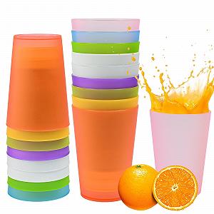 Набір стаканів Пластиковий стакан 350 мл Різнокольоровий, 18 шт - Фото 1