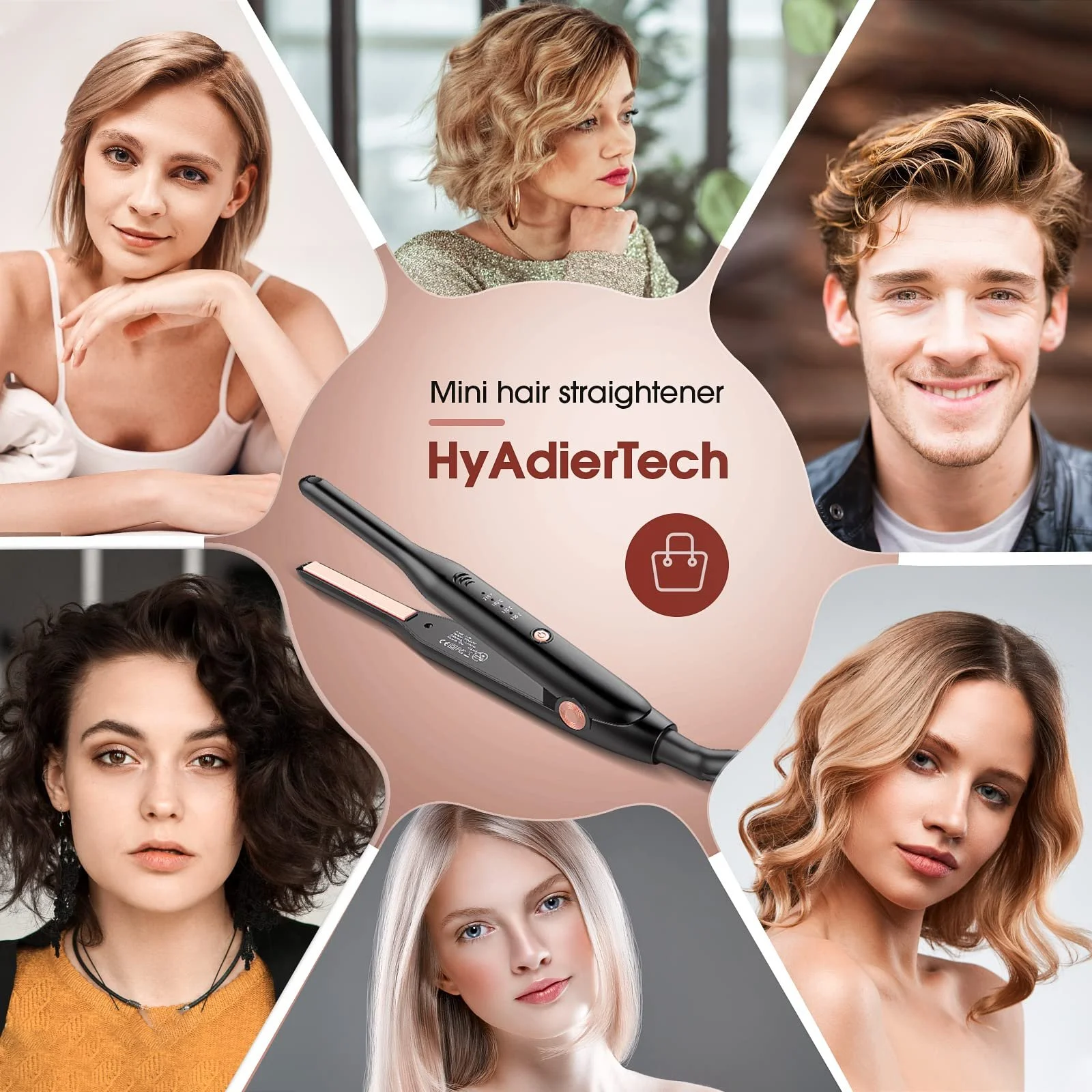 Выпрямитель для волос HyAdierTech Мини 2 в 1 PTC 150-210°C узкие пластины Professional, фото №6