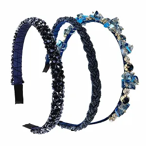 Набор обручей для волос с блестками, стразами и кристаллами для женщин - Фото 1