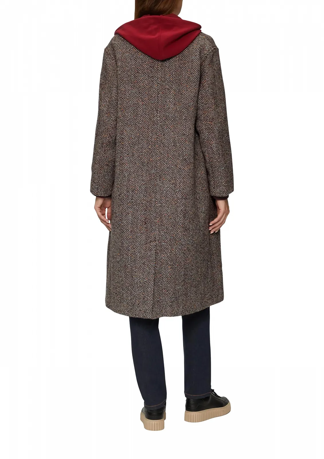 Вовняне пальто s.Oliver вільного крою з ребристими манжетами, фото №4 Вовняне пальто s.Oliver вільного крою з ребристими манжетами, фото №4