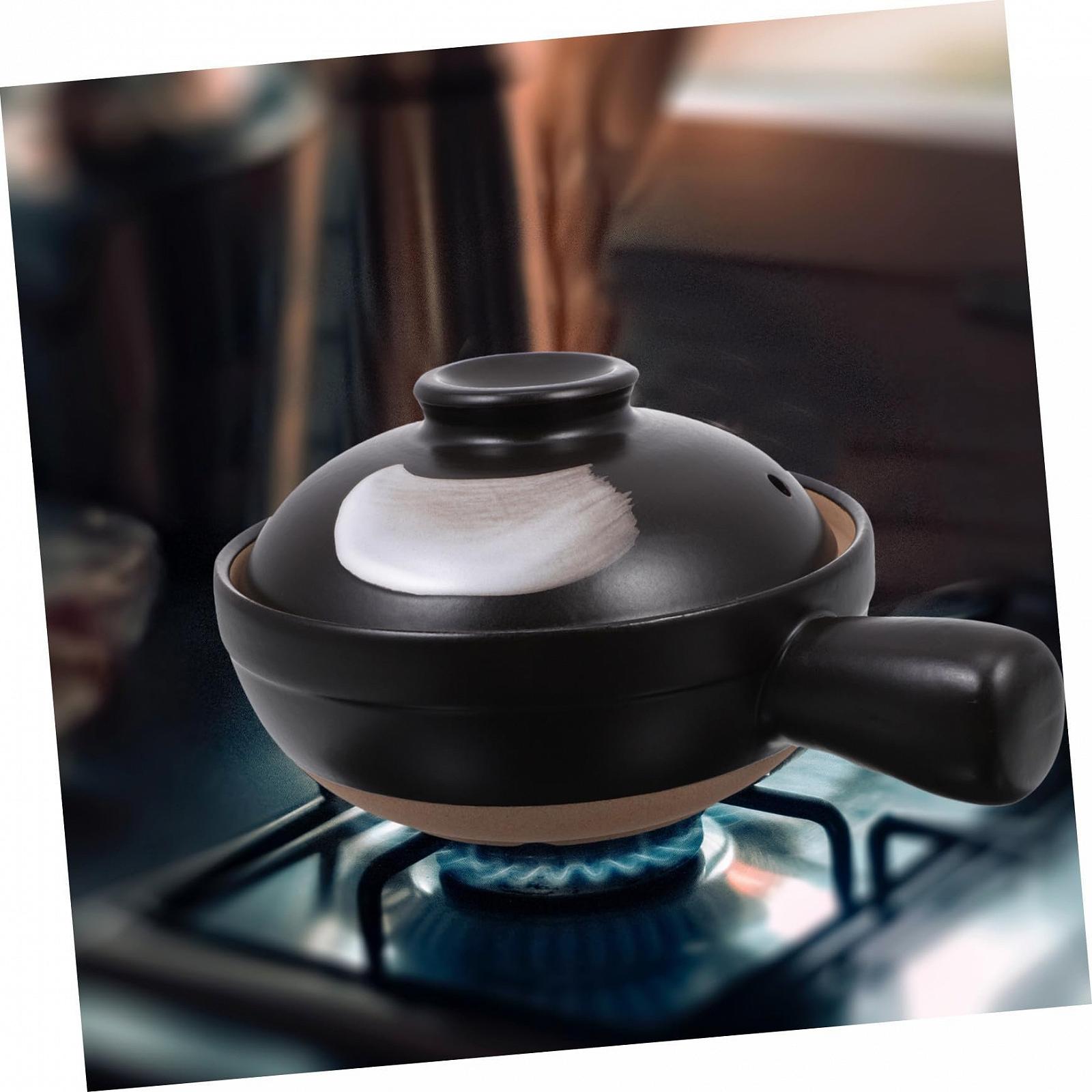 Кастрюля для супа NOLITOY Керамическая с одной ручкой и крышкой Белая, фото №2