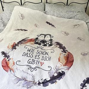 Одеяло Sherpa Sheepworld "Как хорошо, что ты есть", флисовое одеяло, полиэстер, 130 x 180 см, с принтом synthetic.ua - Фото 1