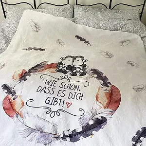 Одеяло Sherpa Sheepworld "Как хорошо, что ты есть", флисовое одеяло, полиэстер, 130 x 180 см, с принтом synthetic.ua - Фото 1