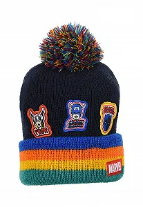 Детская Шапка Sun City Avengers Халк Капитан Америка Тор Железный человек Зимняя, синяя - Фото 1