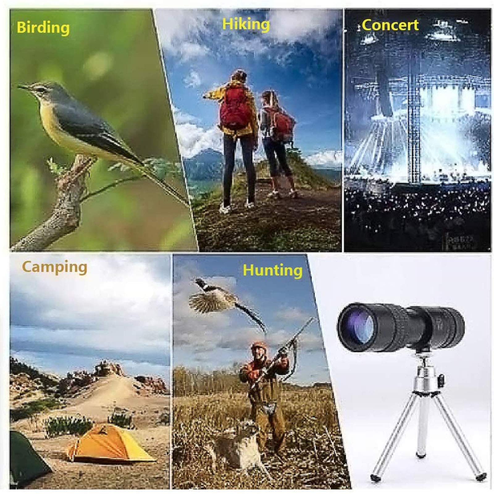 Телескоп монокуляр Super Telephoto Zoom 10-300 x 40 мм с штативом для телефона, фото №6
