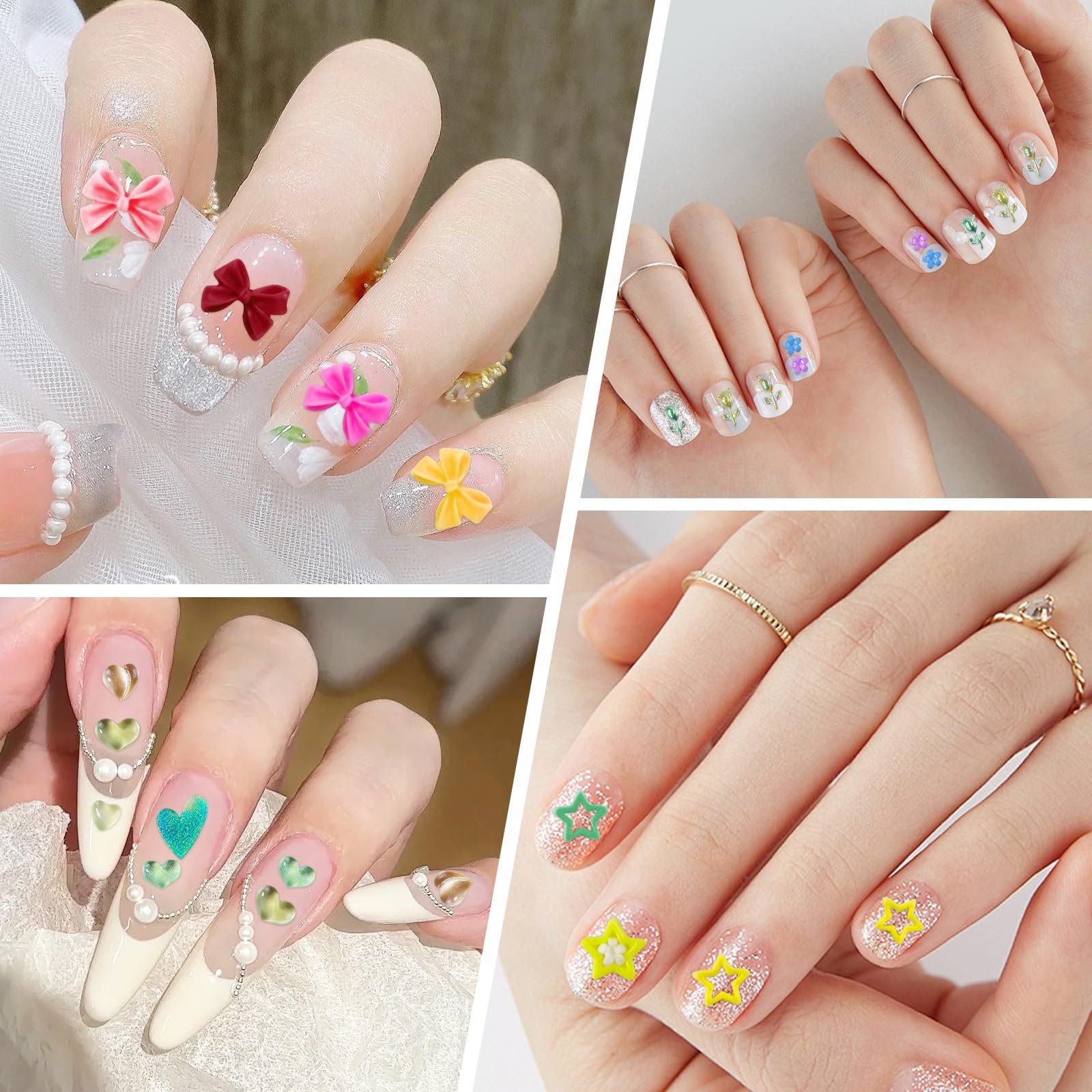 3D Підвіски для нігтів 1 Коробка 12 Розмірів Перлинні & 100 Штук, фото №4