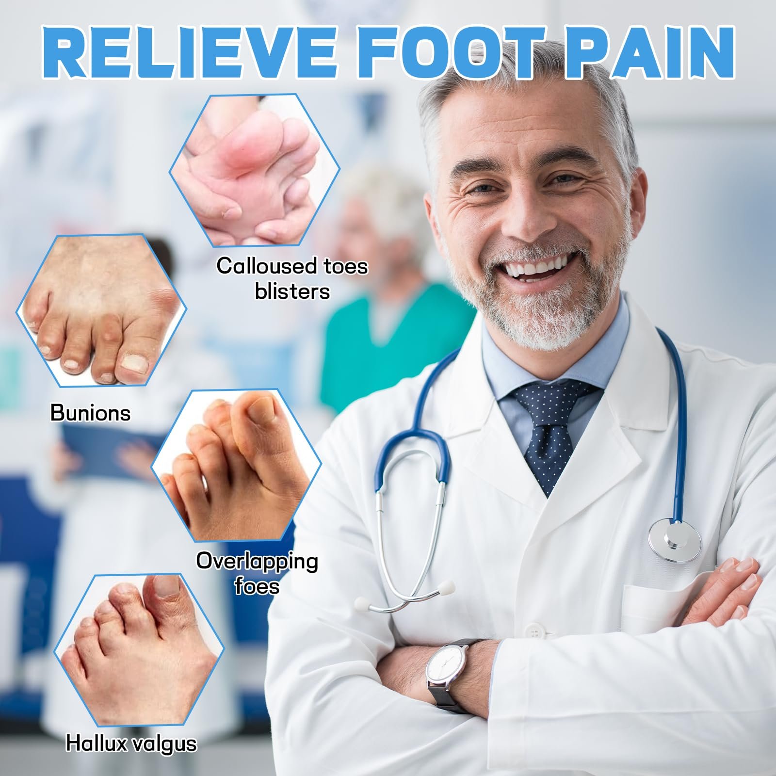 Роздільник для пальців Hallux Valgus, 2 шт., шина Hallux Valgus, фото №3