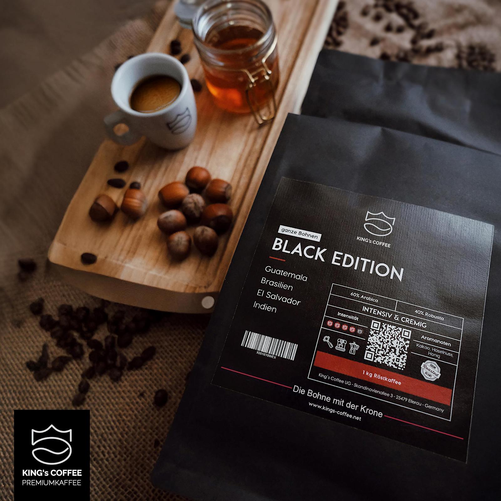 Кава в зернах KING'S COFFEE Black Edition Crema Intense 1 кг, фото №9