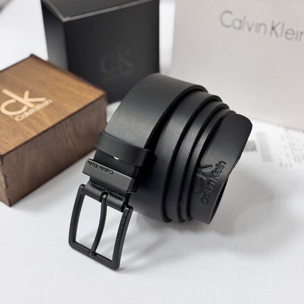 Чоловічий ремінь з натуральної шкіри брендовий Calvin Klein, фото №4