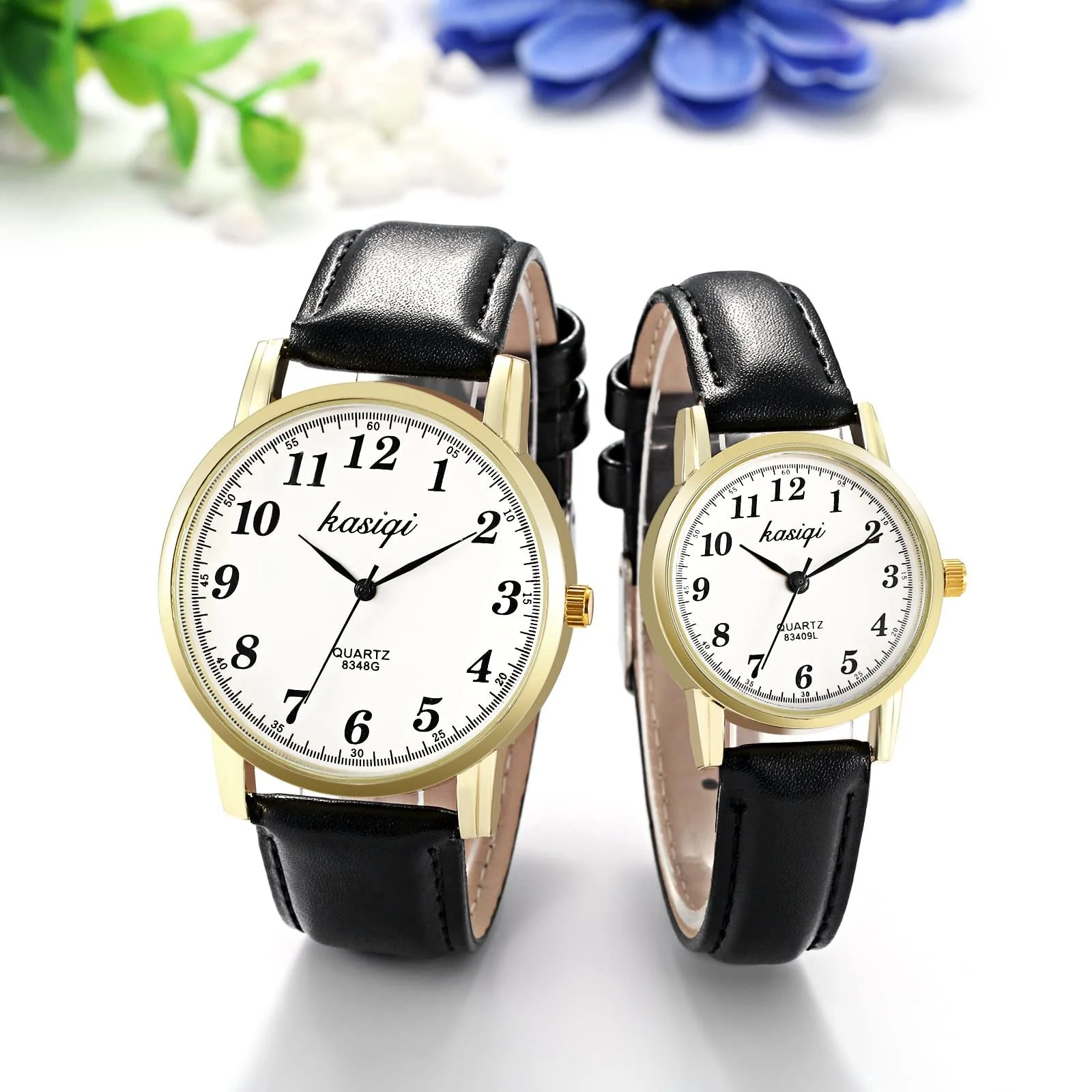 Парные часы Кварцевые Аналоговые часы для друзей JewelryWe Классические Простые Черный/Коричневый, фото №8 Парные часы Кварцевые Аналоговые часы для друзей JewelryWe Классические Простые Черный/Коричневый, фото №8