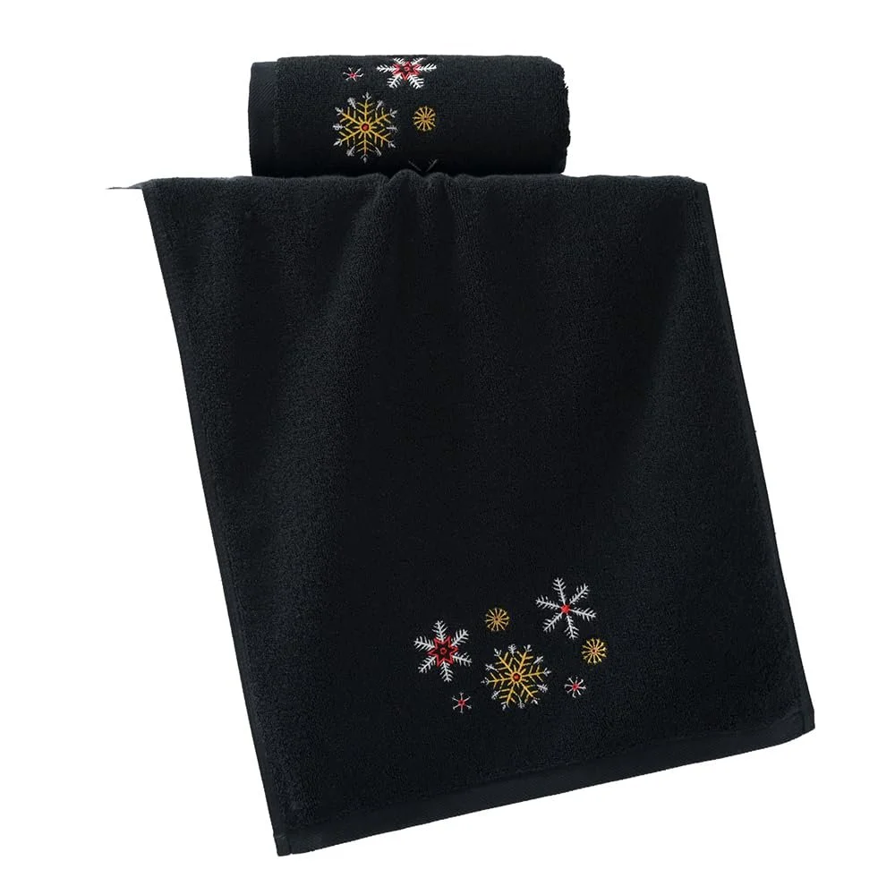 Набор полотенец для ванной YiLUOMO Christmas Snow Embroidered 2 шт. 100% хлопок 33 x 73 см, фото №8