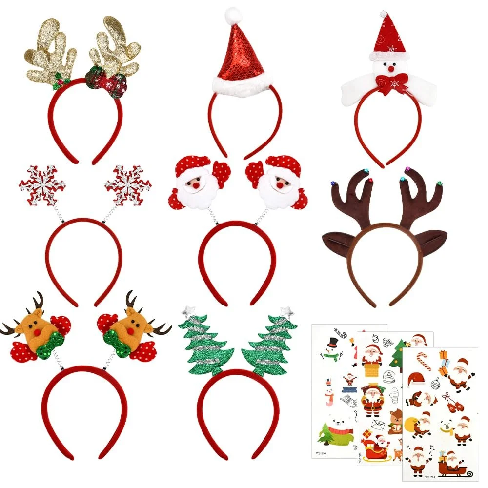 Набір Різдвяних Жіночих Обручів для Голови, фото №8 Набір Різдвяних Жіночих Обручів для Голови, фото №8