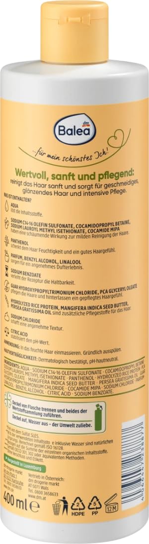 Шампунь Balea Natural Beauty з органічною олією авокадо і маслом манго 3 x 400 мл, фото №2 Шампунь Balea Natural Beauty з органічною олією авокадо і маслом манго 3 x 400 мл, фото №2