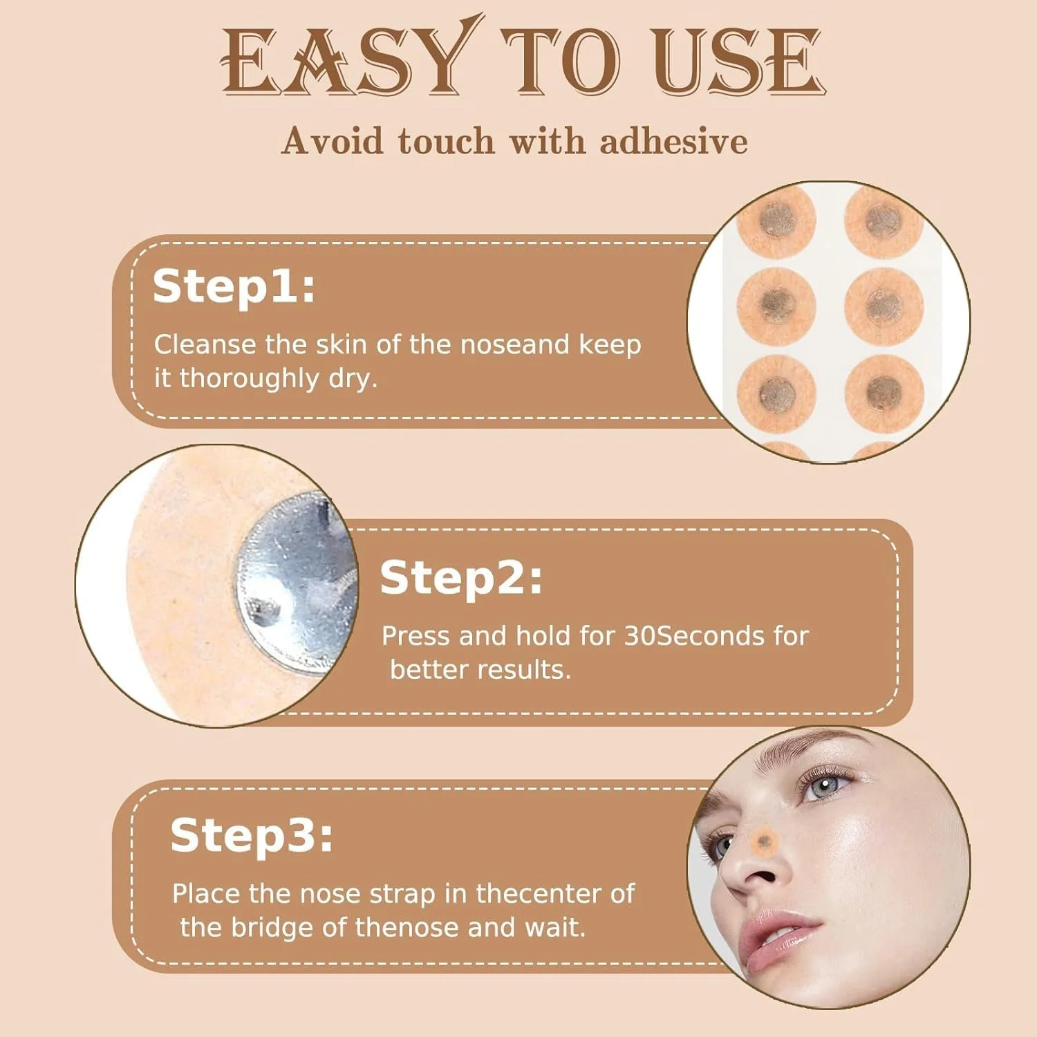 Полоски на нос Магнитные 100 шт. для улучшения дыхания и сна, фото №2