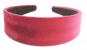 Обруч плюшевий Glamour Girlz широкий Оксамит Бордовий - Фото 1