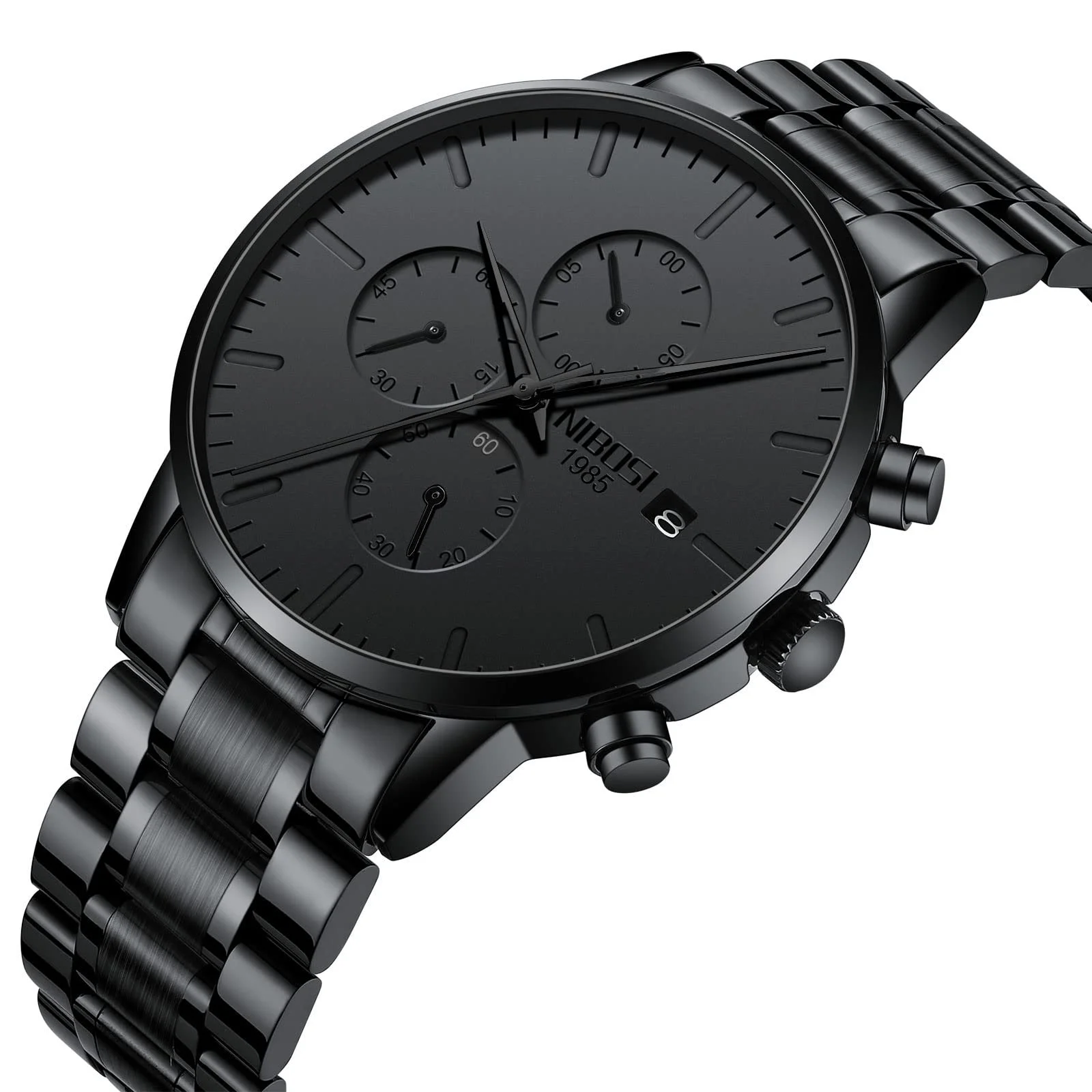 Мужские часы NIBOSI Аналоговый Хронограф Business Casual Military Водонепроницаемые из нержавеющей стали, фото №2 Мужские часы NIBOSI Аналоговый Хронограф Business Casual Military Водонепроницаемые из нержавеющей стали, фото №2