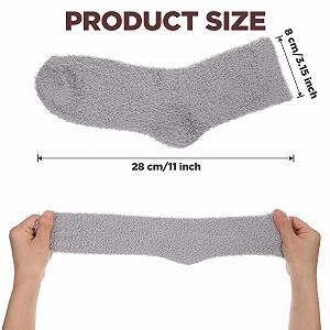 Носки Женские Пушистые 5 пар Цвет: белый, светло-серый, черный, темно-серый, коричневый synthetic.ua - Фото 1