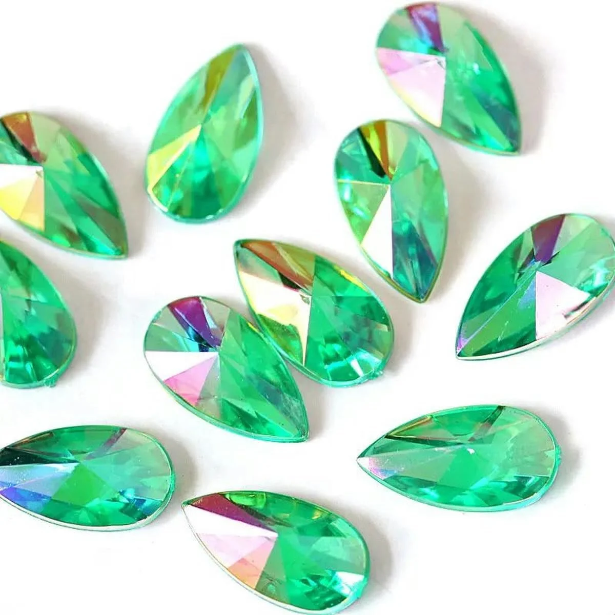 Каплевидные Акриловые Стразы 9x18мм Розовый AB, фото №5