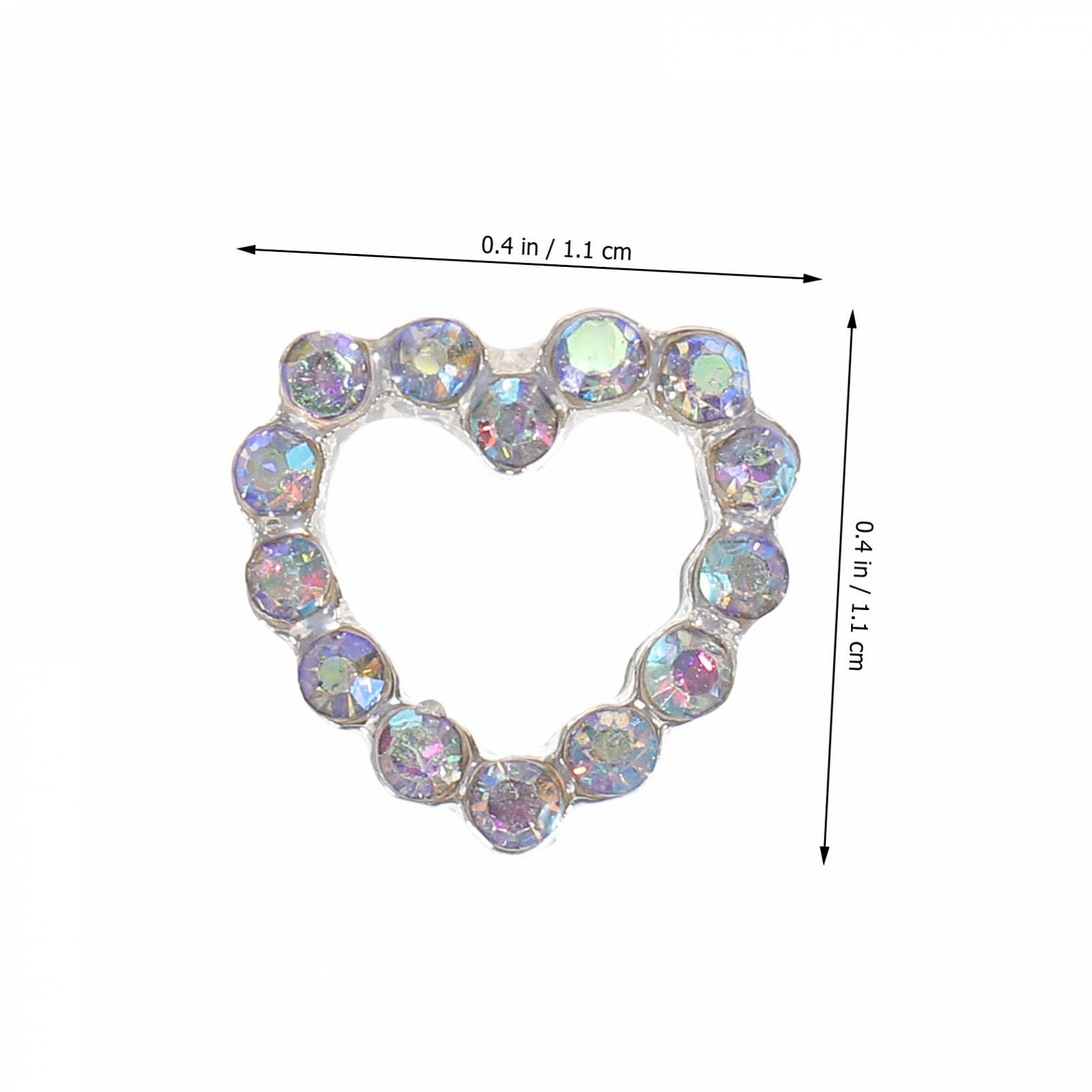 Украшения для ногтей Healvian, сердце, 150 шт., со стразами, фото №6