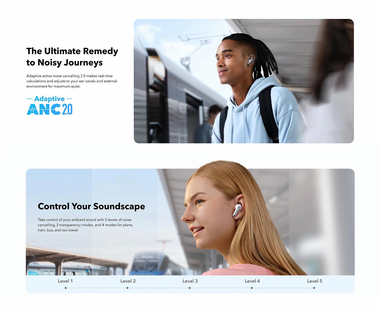 Наушники Anker Soundcore Liberty 4 NC Hi-Res Audio ANC 2.0 LDAC 50ч White, фото №8