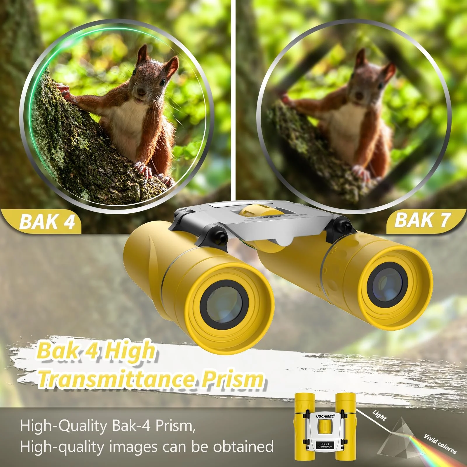 Бінокль USCAMEL 8 x 21 Жовтий, фото №3