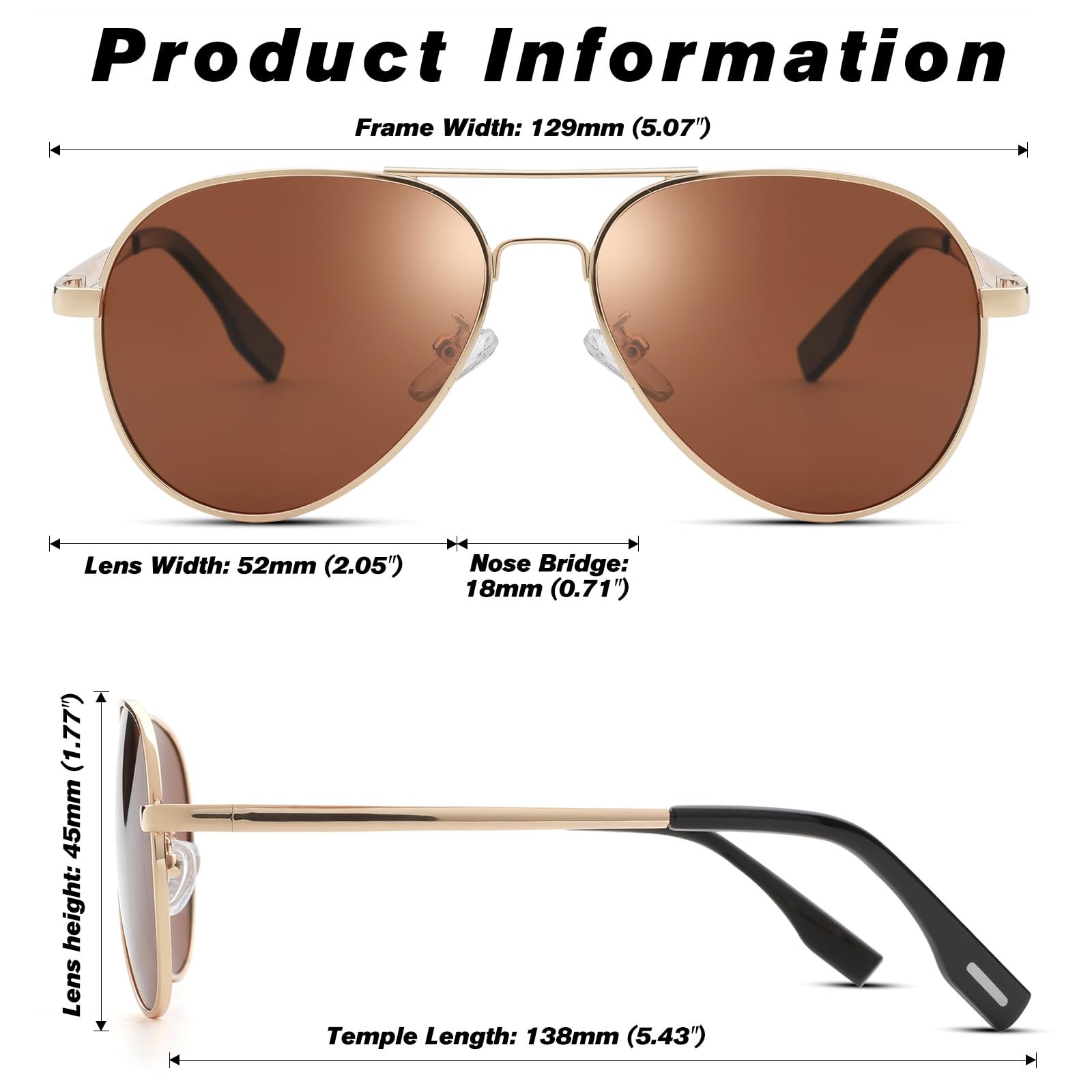 Авіатори COASION Ретро Сонцезахисні окуляри Поляризовані для чоловіків і жінок UV400 Захист Вінтаж, фото №4