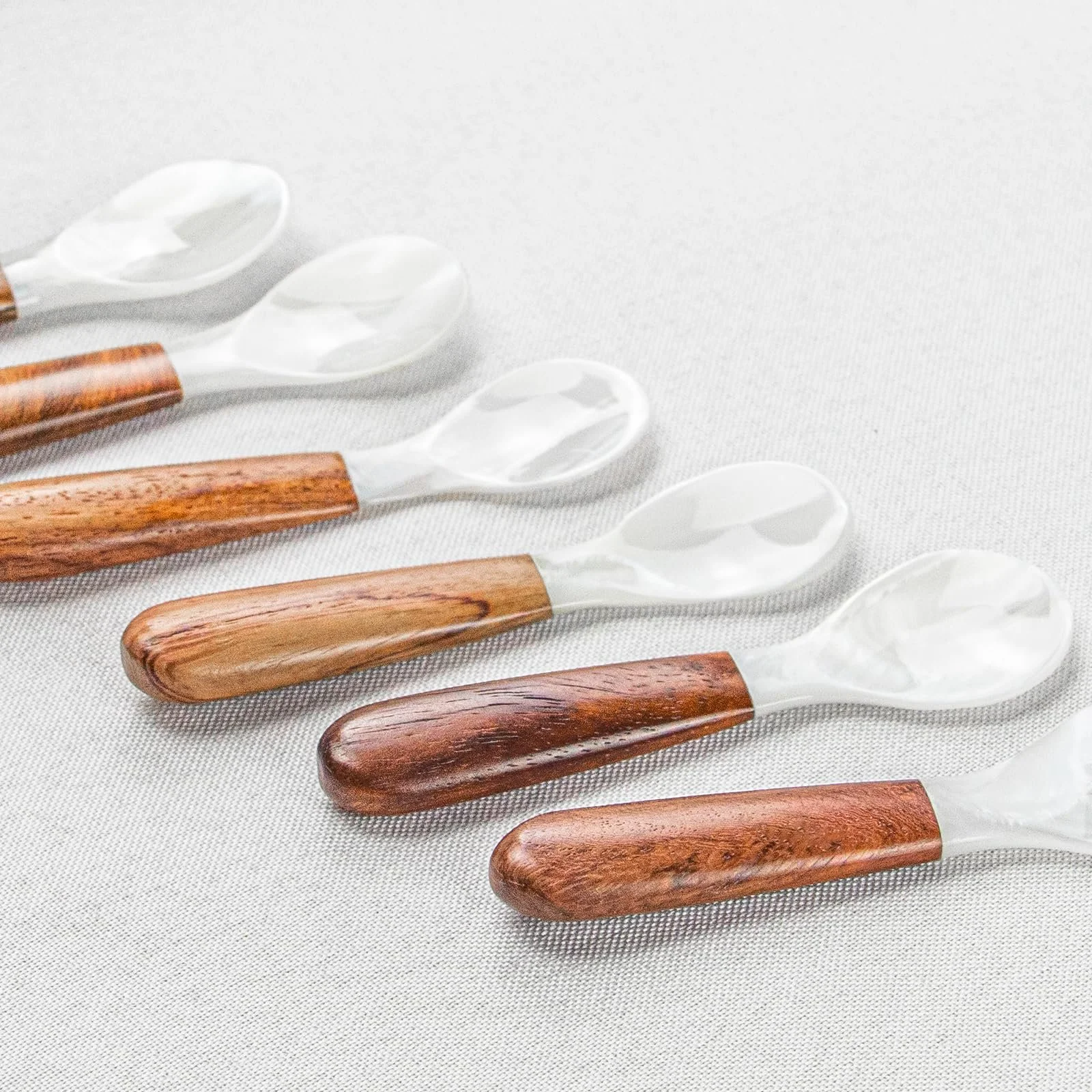 Ложка для ікри DUEBEL Набір з 6 штук з дерев'яною ручкою, фото №5