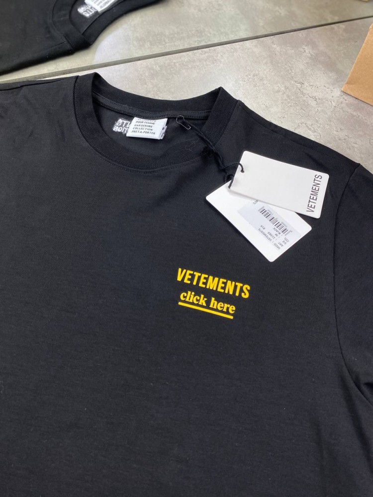 Футболка Vetements Click Here Tee черного цвета f605, фото №7