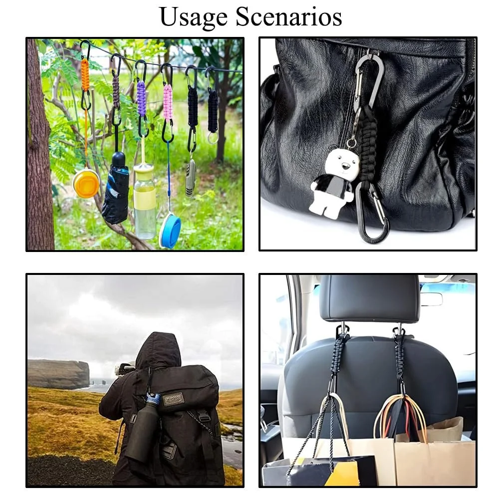 Брелок Paracord з карабіном D-подібним, надміцний, 4 кольори, фото №6