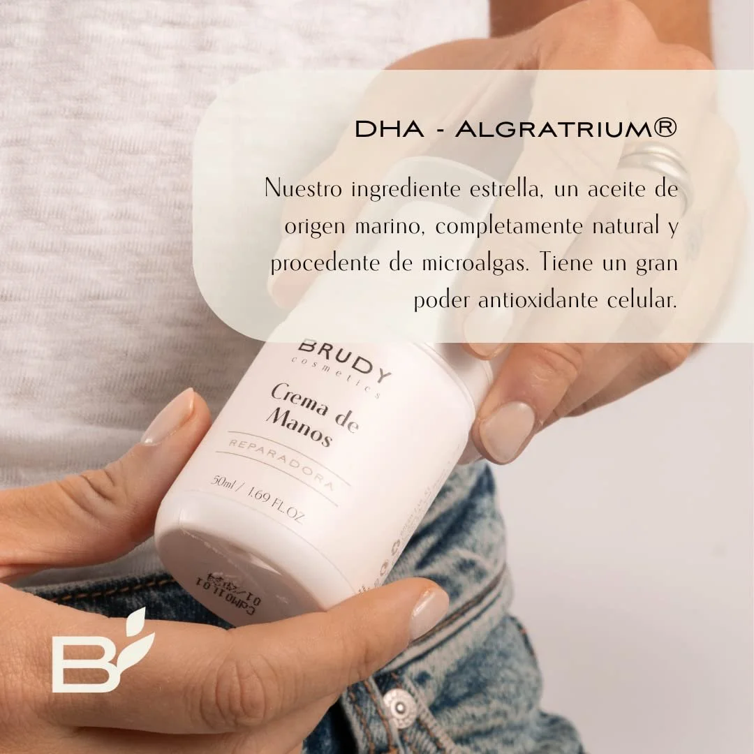 Крем для рук Brudy Cosmetics з DHA для чутливої шкіри Зволожуючий догляд Живить подразнену, суху та потріскану шкіру 50 мл, фото №5 Крем для рук Brudy Cosmetics з DHA для чутливої шкіри Зволожуючий догляд Живить подразнену, суху та потріскану шкіру 50 мл, фото №5