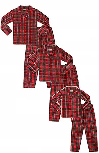 Бавовняна червона картата піжама - Фото 1