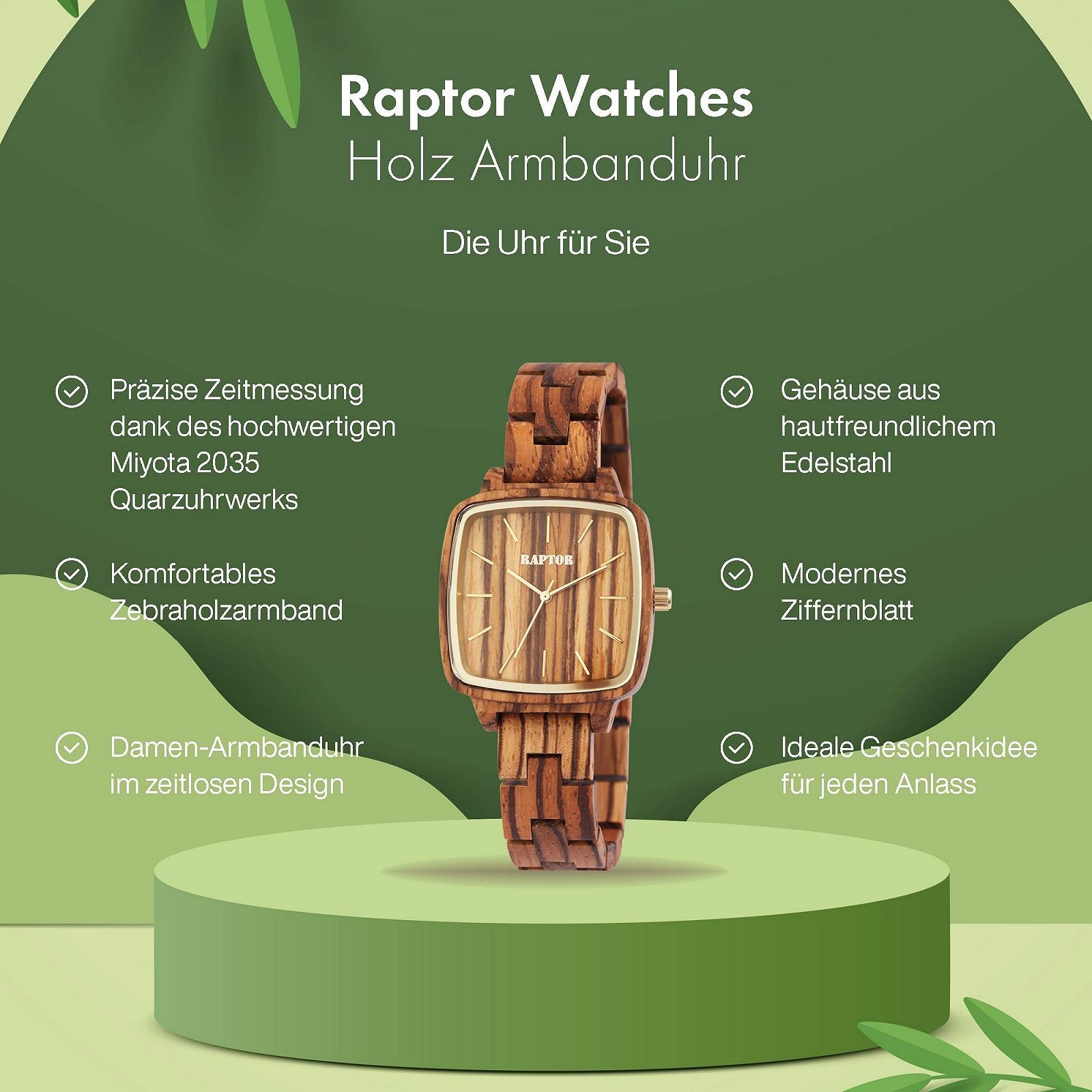 Годинник Raptor Angy RA10213 Жіночий Дерев'яний Квадратний Натуральний Аналоговий Кварцовий, фото №2 Годинник Raptor Angy RA10213 Жіночий Дерев'яний Квадратний Натуральний Аналоговий Кварцовий, фото №2