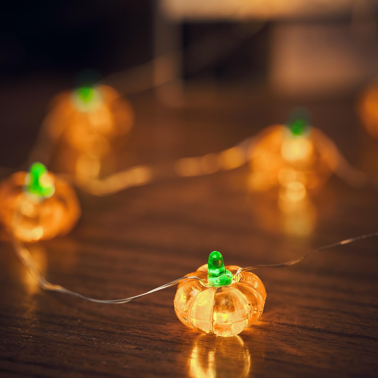 Гирлянда Lights4fun Тыква 20 LED с таймером для осеннего украшения, работающая от батареек, фото №3