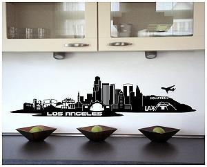 Наклейка на стіну Los Angeles Skyline матова synthetic.ua - Фото 1