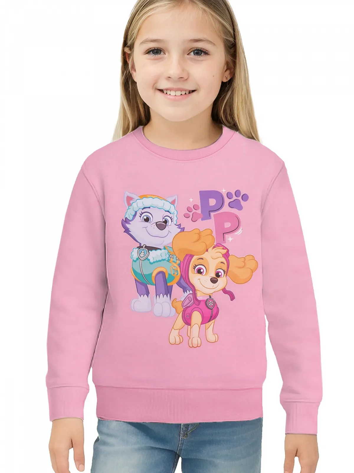 Світшот Paw Patrol United Labels для дівчат дитячий пуловер, рожевий, фото №1