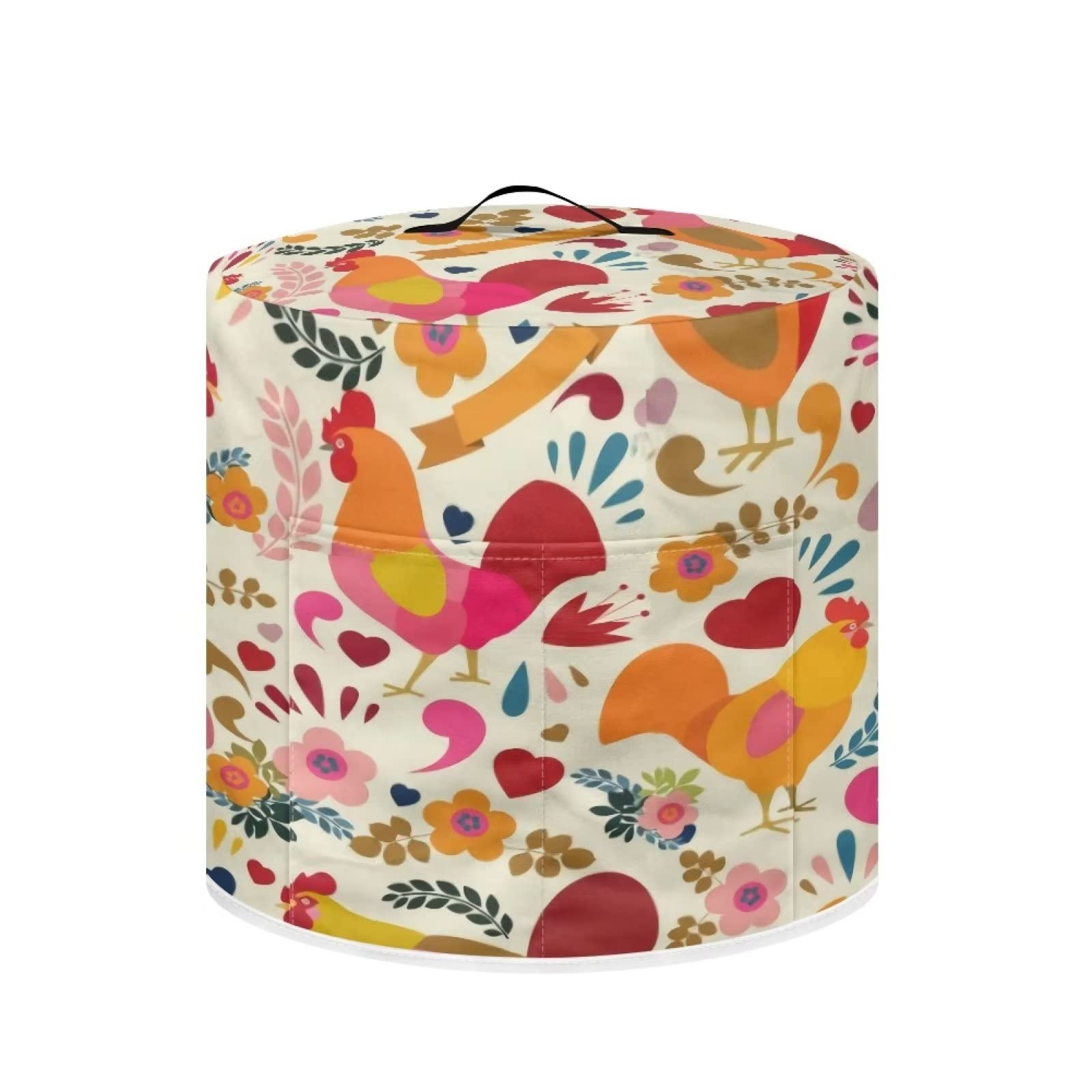 Чехол ZIATUBLES Heart Floral Rooster Slow Cooker для мультиварки 6 Quart, фото №1
