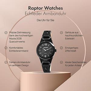 Часы Raptor Classic RA10148 Женские Кожаный Ремешок Люминесцентные Стрелки Аналоговые Кварцевые synthetic.ua - Фото 1