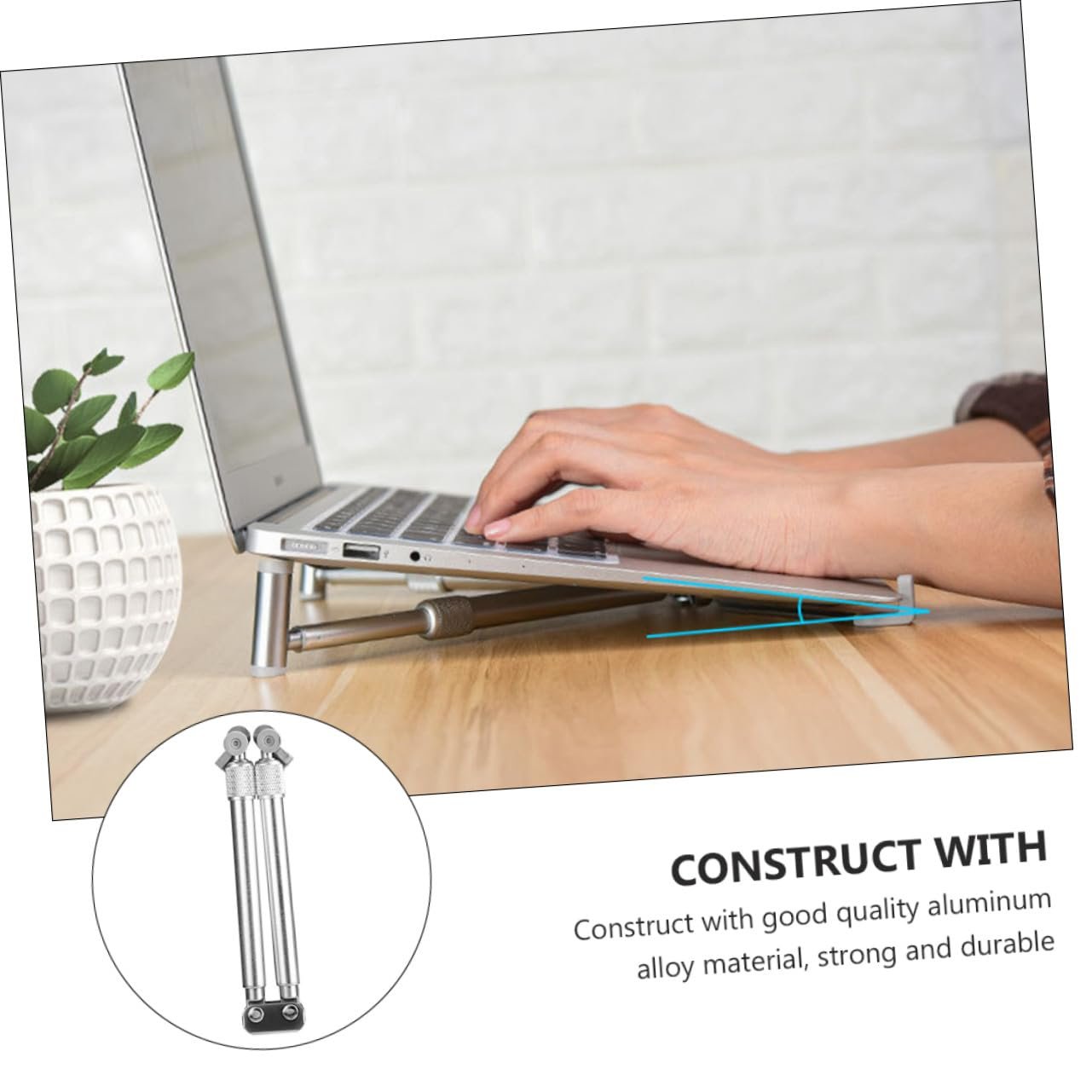 Підставка для ноутбука алюмінієва регульована складна, регульована по висоті, ергономічна, міцна, фото №5