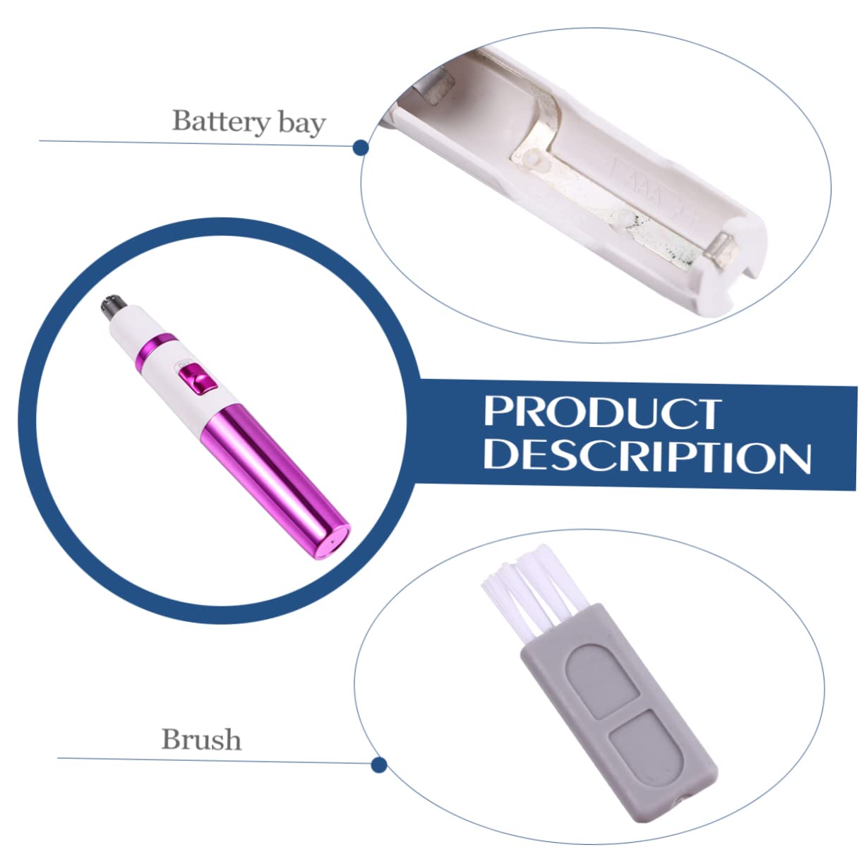 Епілятор Angoily Nose Hair Trimmer Razor для носа для чоловіків електричний батарейковий ABS, фото №7